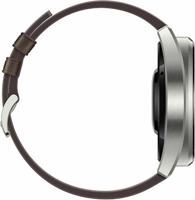 Huawei Watch 3 Pro Classic Titanium 48mm Αδιάβροχο με eSIM και Παλμογράφο (Καφέ)