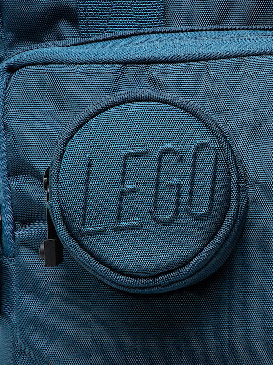 LEGO Brick Earth School Bag Backpack Elementary, Elementary Blue with Water Bottle Holder 15Liters
