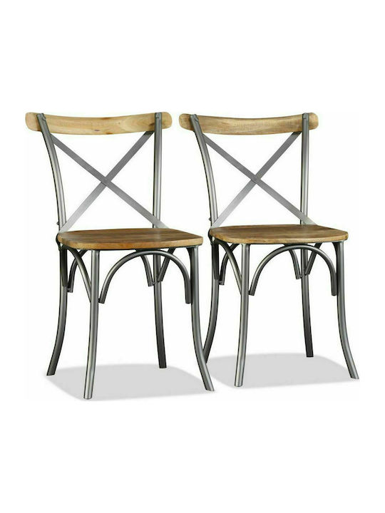Dining Room Wooden Chair 51x52x84cm 2pcs