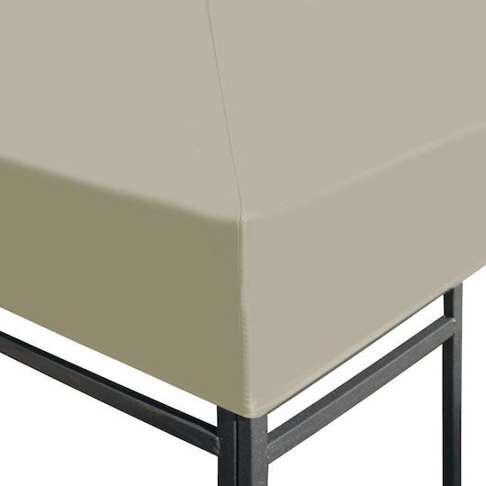 vidaXL Κάλυμμα για Κιόσκι Μπεζ με Επίστρωση PVC 3x3m
