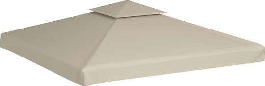 vidaXL Square Cover for Kiosk Beige With Hoop & with PVC Coating 3x3m 310gr/m²
