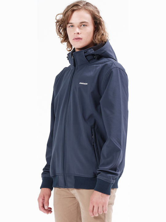 Χειμωνιάτικο Μπουφάν Softshell Αδιάβροχο και Αντιανεμικό Navy Μπλε