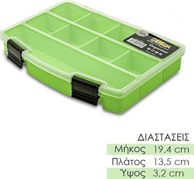 Tool Compartment Organiser 9 Slot Green 19.4x13.5x3.2cm