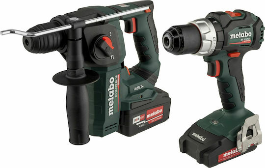 Metabo Combo Set 2.5.2 Σετ Δράπανο & Δραπανοκατσάβιδο 18V με 2 Μπαταρίες 2Ah - 4Ah και Θήκη