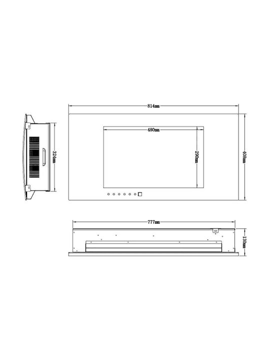 Glow Fire Uranus Wall Mounted Electric Fireplace 1500W 40.8x81.4cm Black