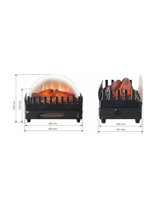 Richen Promitheas Επιδαπέδιο Ηλεκτρικό Τζάκι 2000W 40.5x31.9cm Μαύρο