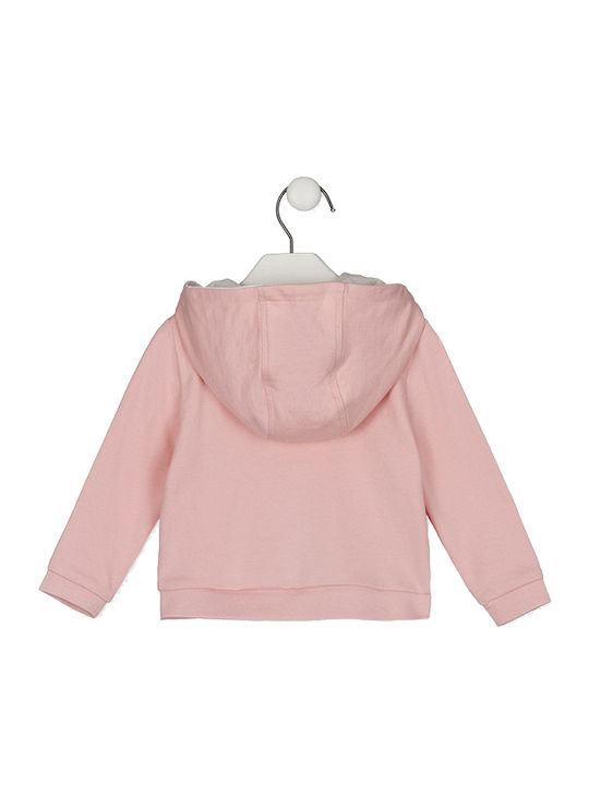 Losan Girls Hooded Sweatshirt with Zipper Pink