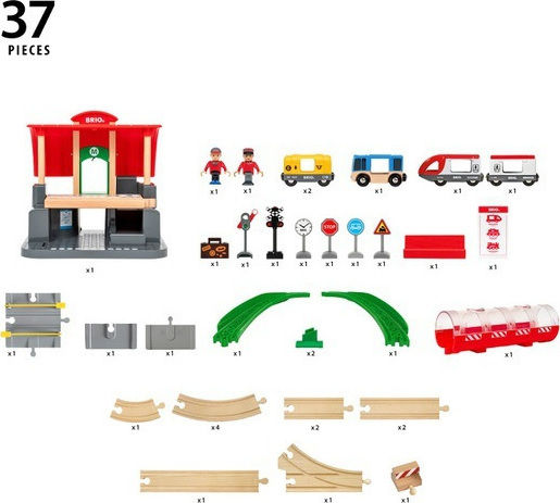 Brio Toys Central Station Set with Train made of Wood for 3++ Years