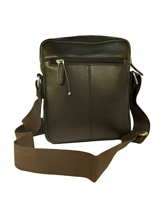 Leder Herren Tasche Schulter / Crossbody Dunkelbraun