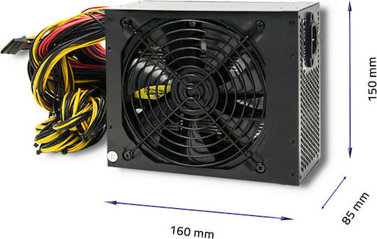 Qoltec 1600W Black Computer Power Supply Full Wired 80 Plus Gold (50147)