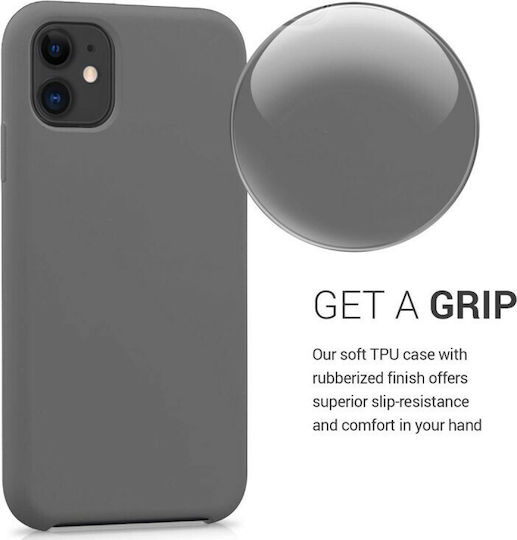 KWmobile Rubber Umschlag Rückseite Silikon Titanium Grey (iPhone 11)