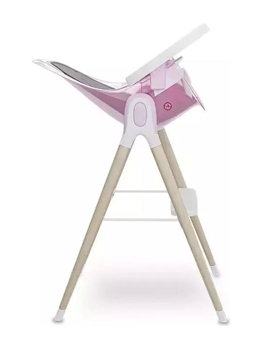 Lionelo Maya Baby Hochstuhl 2 in 1 mit Höhenverstellbar Rosa Rose
