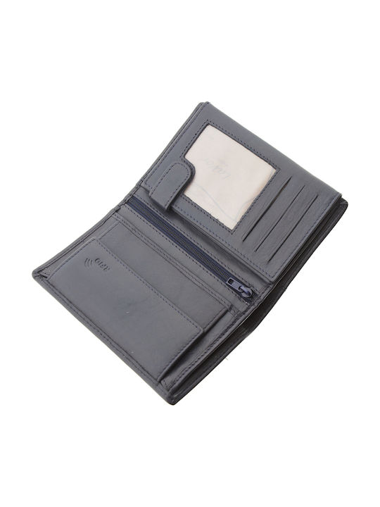 Кожен Мъжки Портфейл с RFID Син