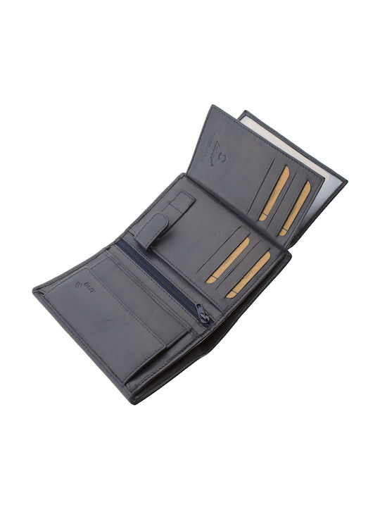 Кожен Мъжки Портфейл с RFID Син