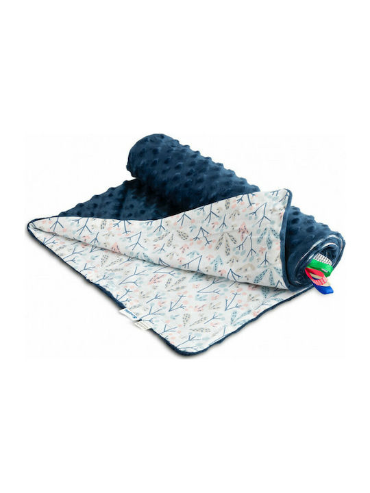 Sensillo Blanket Nursery Swaddling Blankets Minky Cotton Navy Blue 75x100cm.