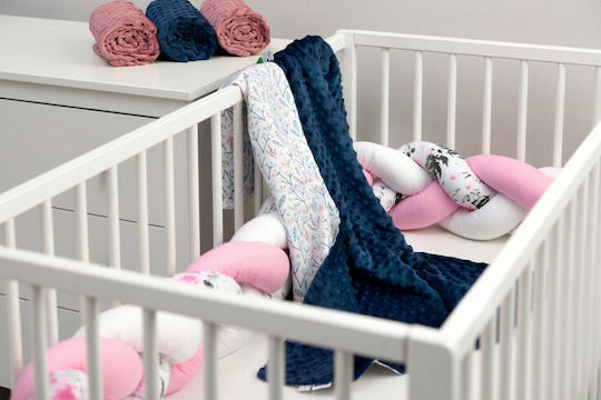 Sensillo Cotton Nursery Swaddling Blanket Navy Blue 75x100cm