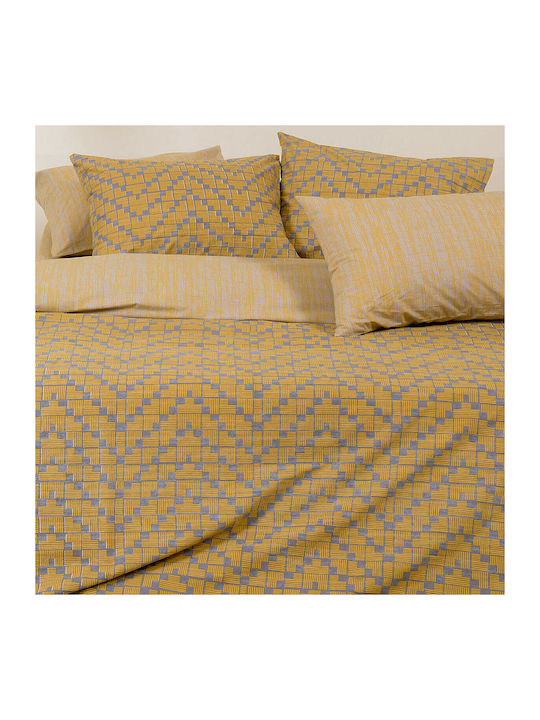 Melinen Sheet Sets Double 205x270cm. Bingo Mustard 4pcs