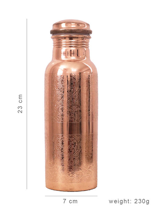 Forrest & Love Metallic Water Bottle with Screw Cap Copper 600ml