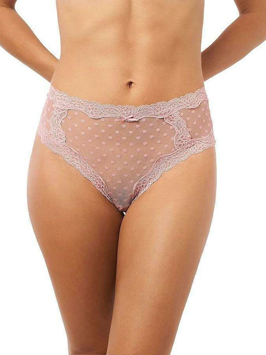 Promise PB7082 Γυναικεία Slip 2Pack με Δαντέλα Burgundy/Pink