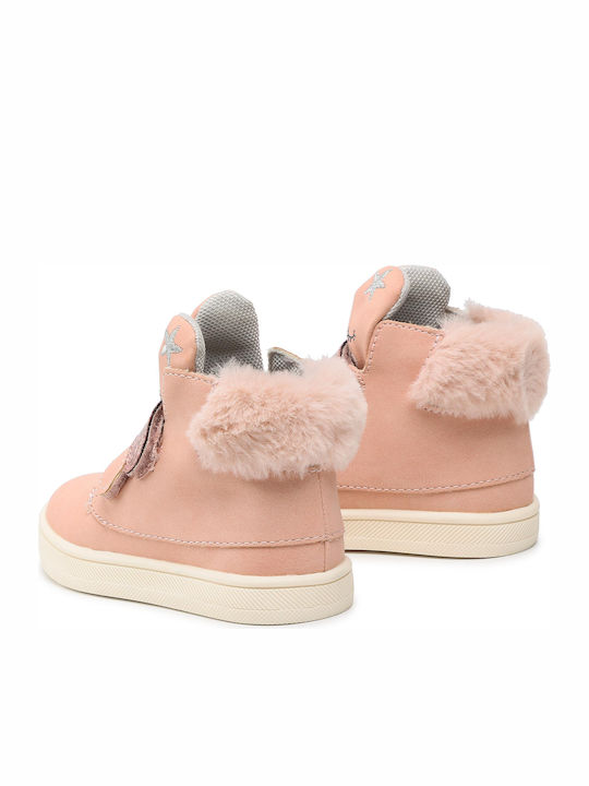 Anatomice Ghete Copii din Piele cu Velcro Roz