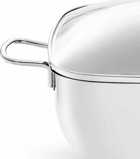 Fissler Secural Гърне Квадратно от Неръждаема стомана със Стъклен Капак 28x28см 2бр