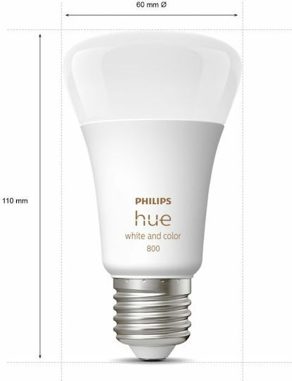 Philips Smart Λάμπες LED 6.5W για Ντουί E27 και Σχήμα A60 RGBW 806lm Dimmable 4τμχ