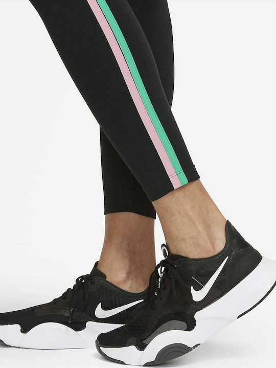 Dri-fit One Women's Cropped Running Legging High Waisted Dri-Fit Black