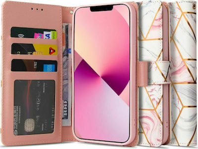 Tech-Protect Wallet Synthetisches Leder Marble Pink (iPhone 13 Pro)