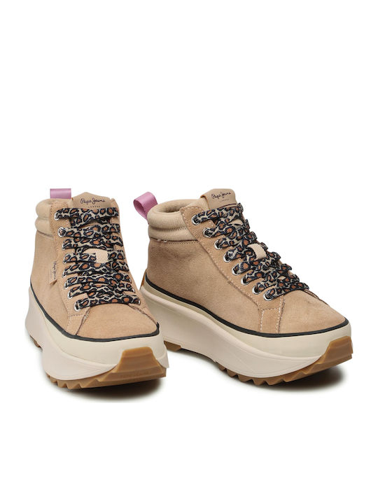Woking Urban Pentru Femei Flatforms Tip Botine Bej