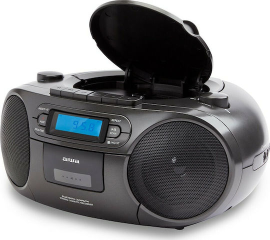 Aiwa BBTC-550 Φορητό Ηχοσύστημα με Bluetooth / CD / MP3 / USB / Κασετόφωνο / Ραδιόφωνο Μαύρο