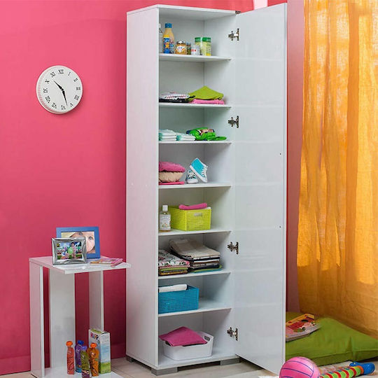 ADR-408-PP-1 Στήλη Μπάνιου Δαπέδου με Γυαλιστερή Λάκα 50x35x187cm Λευκή