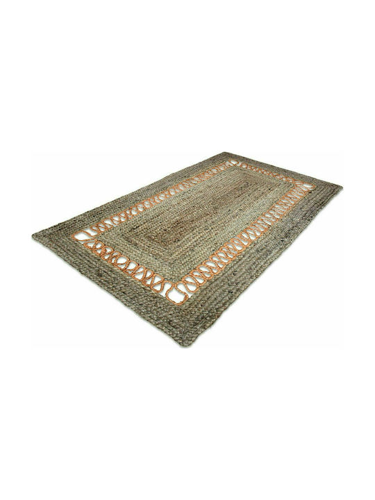 Klonaras Corda Handmade Rug Rectangular Summer from Jute Natural / Rust