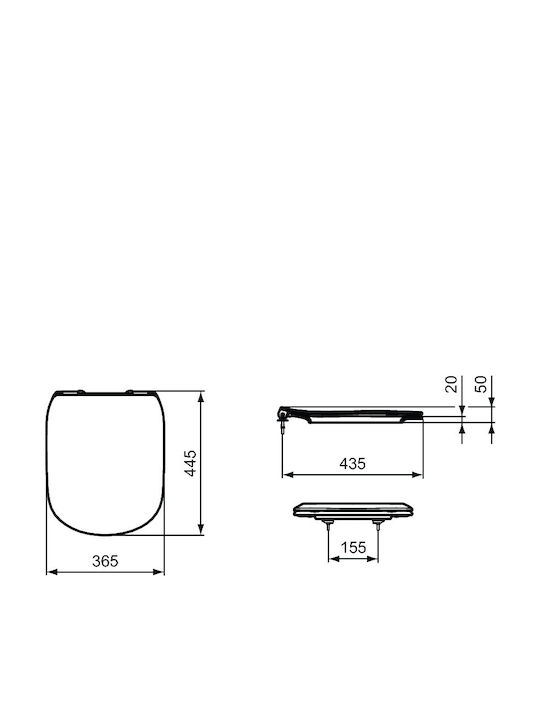 Ideal Standard Tesi II Капак за тоалетна Софт Клоуз от Бакелит 42x37см Бял