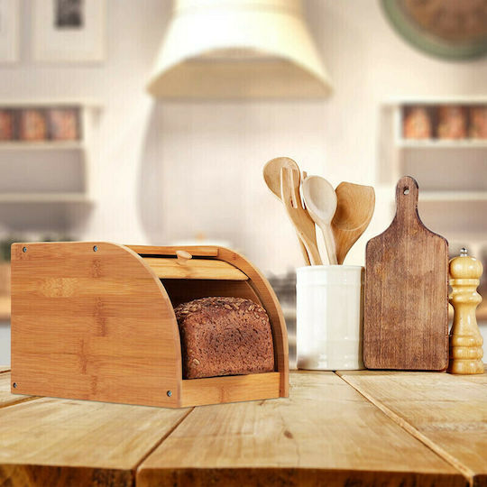 Relaxdays Brotbox mit Deckel Hölzernes in Braun Farbe 20.2x27x18.2cm Relaxdays Brotbox mit Deckel Hölzernes in Braun Farbe 20.2x27x18.2cm