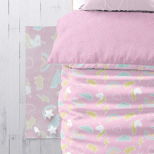 Borea Kids Duvet Cover Glow in the Dark Single Unicorn Pink 160x220cm Borea Kids Duvet Cover Glow in the Dark Single Unicorn Pink 160x220cm