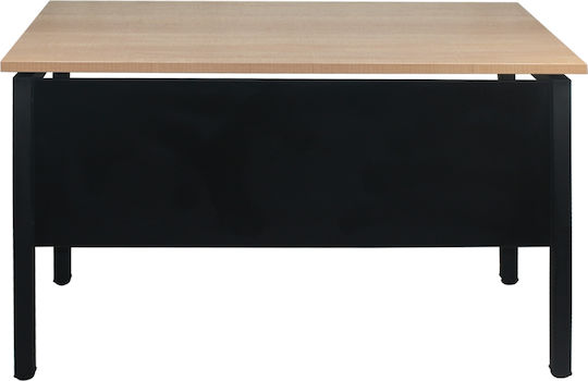 Schreibtisch Unit Holz Black / Natural mit Metallbeinen 120x60x75cm