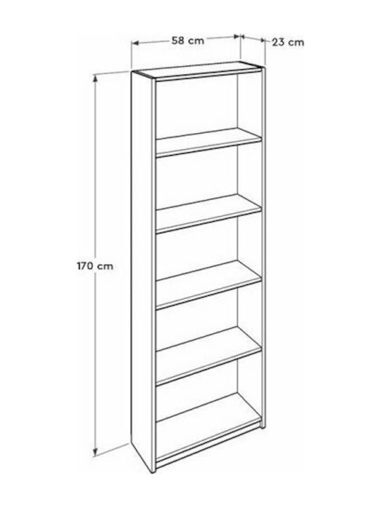Βιβλιοθήκη Max Κόκκινη 58x23x170εκ.