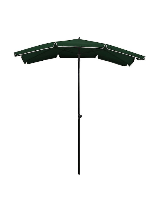 Garden & Terrace Floor Metal Round Parasol Πράσινη