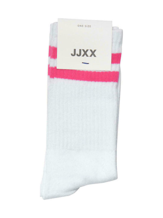 Jack & Jones Women's Solid Color Socks White / Fuchsia