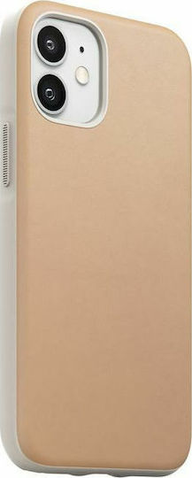 Nomad Rugged Umschlag Rückseite Leder 0.75mm Beige (iPhone 12 mini)