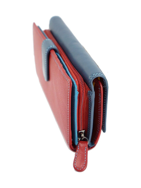 452 Large Leather Women's Wallet Classic Blue/Red