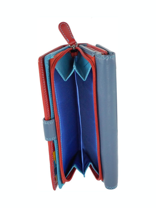 452 Large Leather Women's Wallet Classic Blue/Red