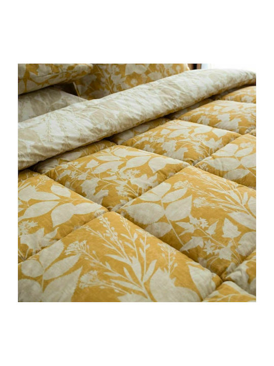 Vesta Home Duvet Cover Set Cotton Double with 2 Pillowcases 200x240 Laura 2 Mustard