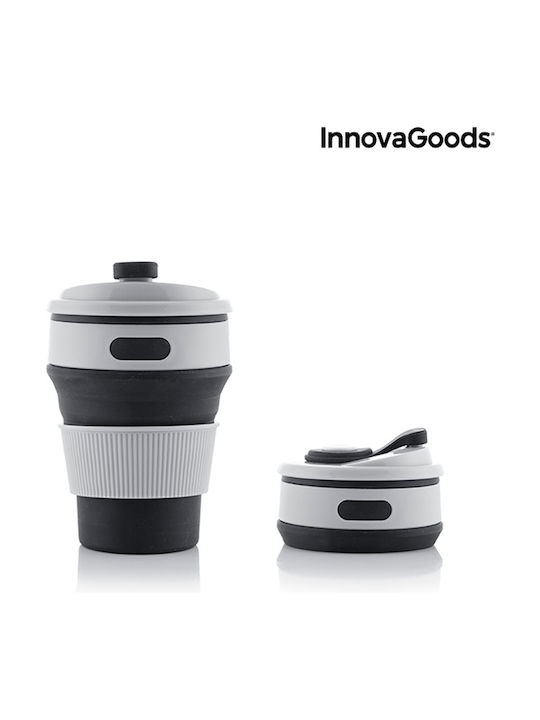 InnovaGoods Tasse Kunststoff mit Deckel Gray 350ml 1Stück