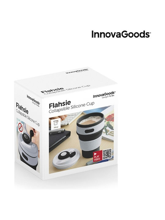 InnovaGoods Flahsie Becher Kunststoff mit Deckel Gray 350ml