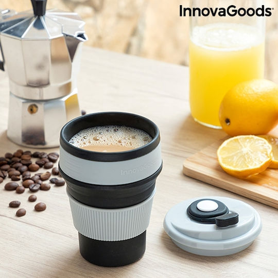 InnovaGoods Flahsie Чаша Пластмаса с Капак Сив 350мл