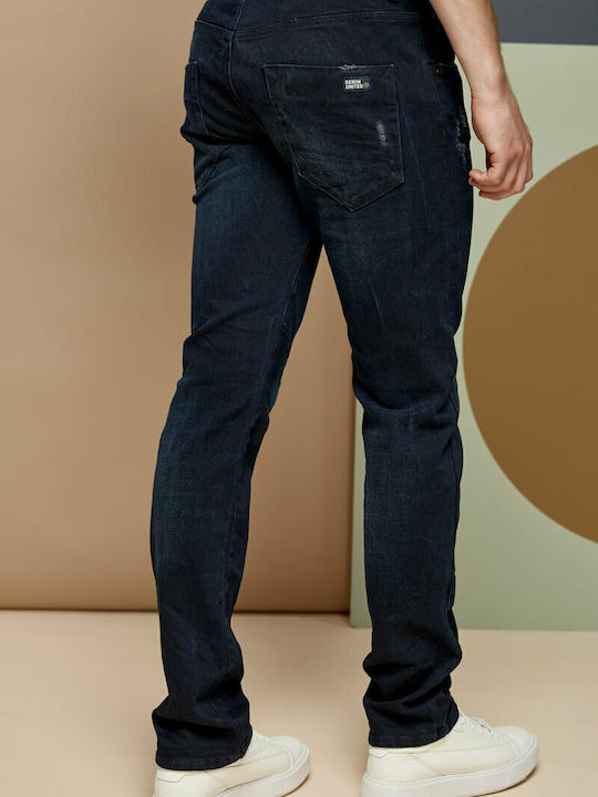 Edward Jeans Du.Dani Men's Jeans Pants in Slim Fit Dark Blue Denim