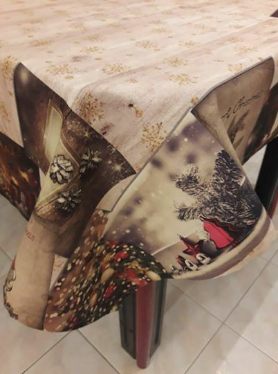 Mc Decor Χριστουγεννιάτικο Τραπεζομάντηλο Υφασμάτινο Λευκό 140x180εκ.