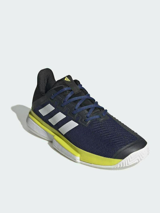 Adidas SoleMatch Bounce Bărbați Pantofi Tenis Curți dure Albastru Victorios / Albastru Nor / Galben Acid