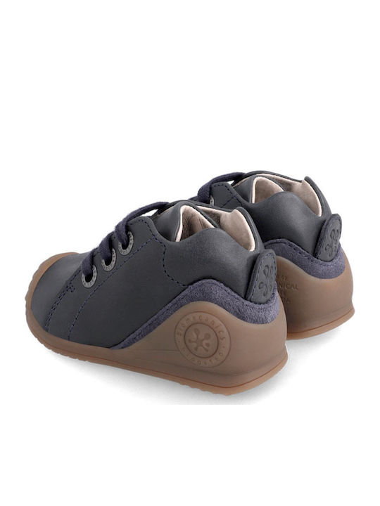 Anatomical Leather Kids Boots with Laces Navy Blue